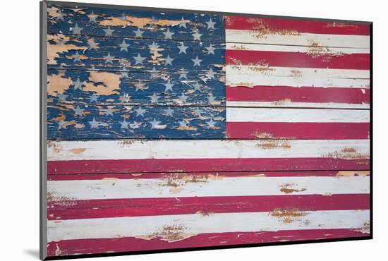 American Flag on Wood, Maine-Joseph Sohm-Mounted Photographic Print