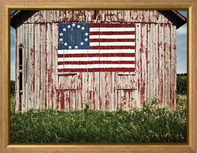 American Flag Painted On Barn Photographic Print By Owaki Art Com