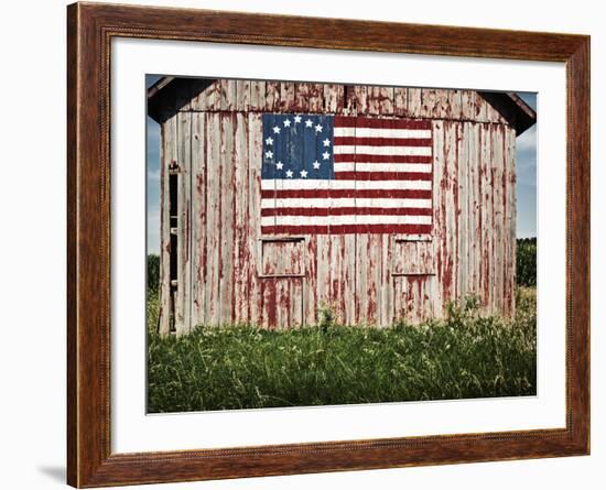 American flag painted on barn-Owaki-Framed Photographic Print