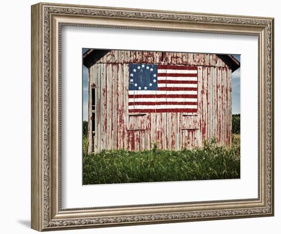 American flag painted on barn-Owaki-Framed Photographic Print