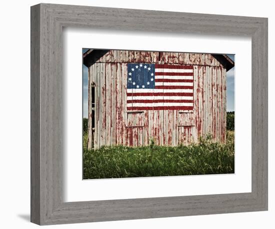 American flag painted on barn-Owaki-Framed Photographic Print