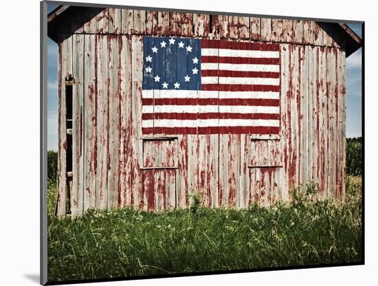 American flag painted on barn-Owaki-Mounted Photographic Print