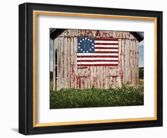 American flag painted on barn-Owaki-Framed Photographic Print