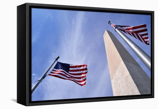 American Flags Surrounding the Washington Memorial on the National Mall in Washington Dc.-1photo-Framed Premier Image Canvas