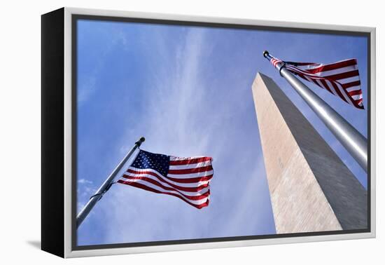 American Flags Surrounding the Washington Memorial on the National Mall in Washington Dc.-1photo-Framed Premier Image Canvas