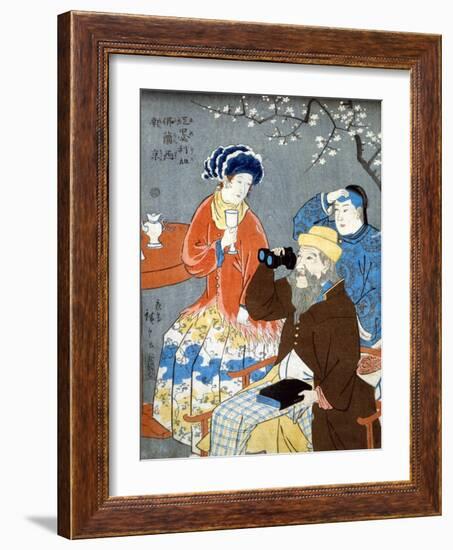 American, French, and Chinese Persons, Japanese Wood-Cut Print-Lantern Press-Framed Art Print