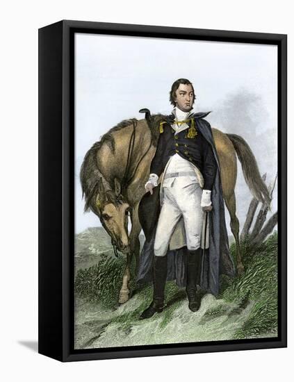 American General Nathanael Greene Beside His Horse-null-Framed Premier Image Canvas