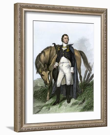 American General Nathanael Greene Beside His Horse-null-Framed Giclee Print