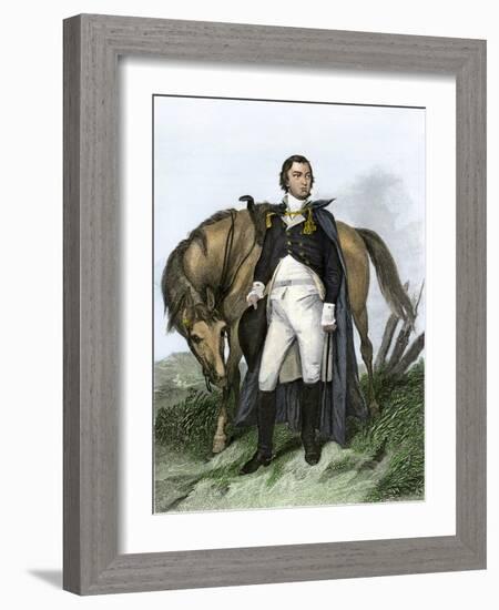 American General Nathanael Greene Beside His Horse-null-Framed Giclee Print