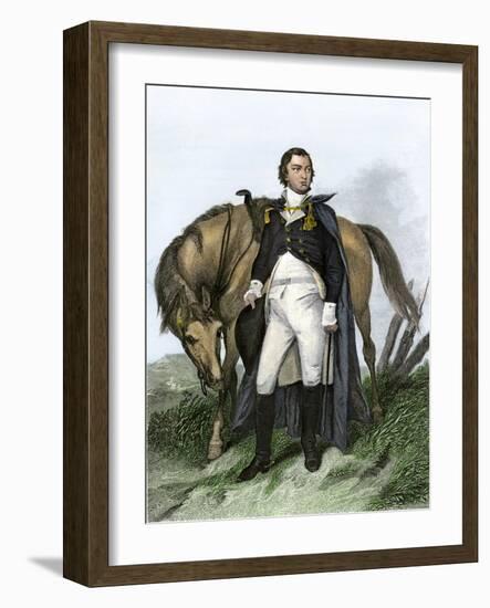 American General Nathanael Greene Beside His Horse-null-Framed Giclee Print