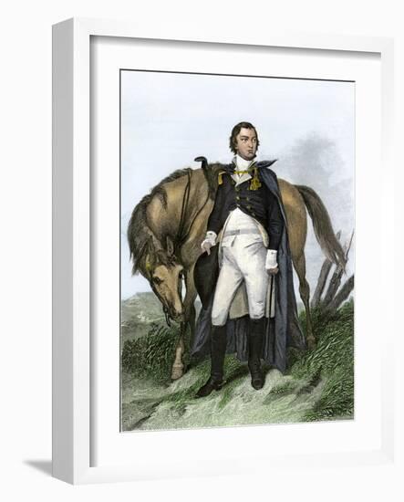 American General Nathanael Greene Beside His Horse-null-Framed Giclee Print