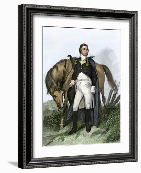 American General Nathanael Greene Beside His Horse-null-Framed Giclee Print