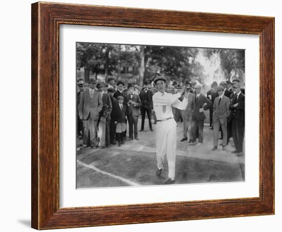 American Golfer Francis Desales Ouimet at the 1913 U.S. Open in Brookline-null-Framed Photo