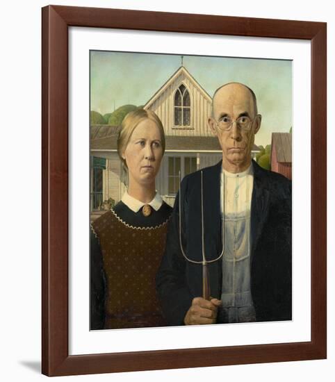 American Gothic, 1930-Grant Wood-Framed Giclee Print