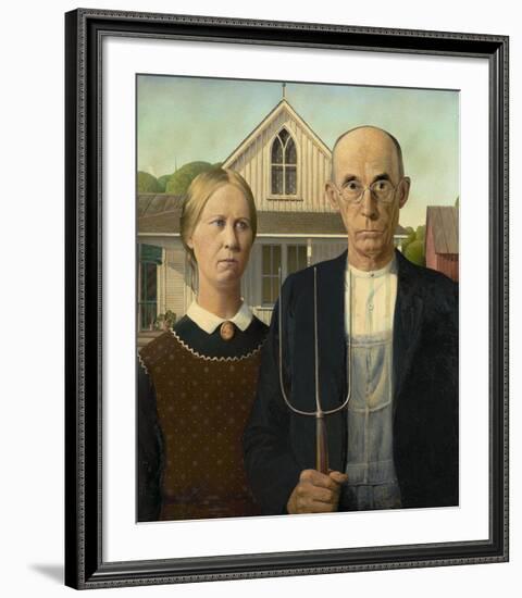 American Gothic, 1930-Grant Wood-Framed Giclee Print