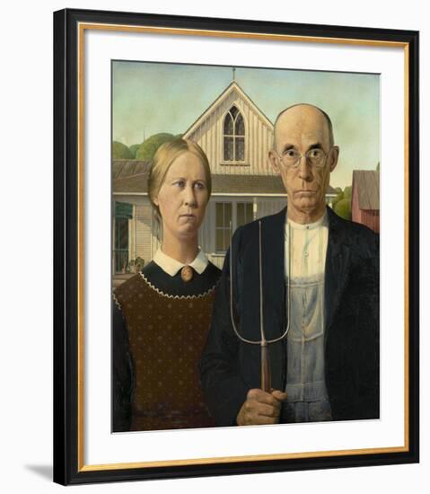 American Gothic, 1930-Grant Wood-Framed Giclee Print