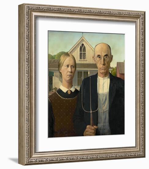 American Gothic, 1930-Grant Wood-Framed Art Print