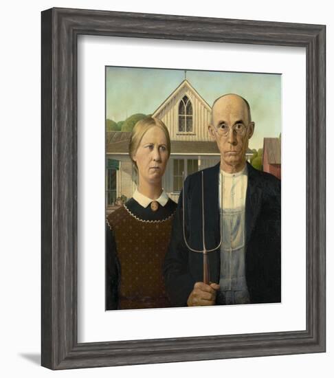 American Gothic, 1930-Grant Wood-Framed Art Print