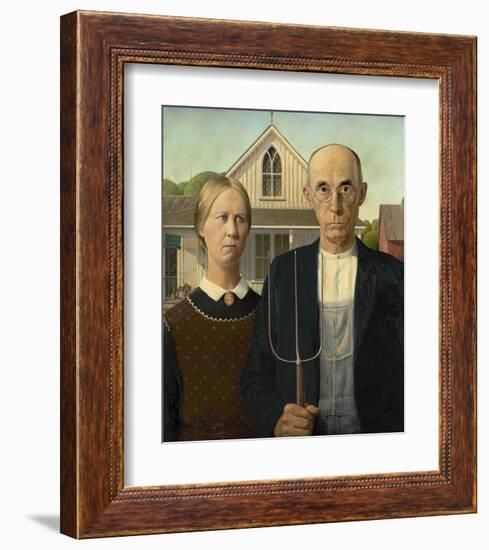 American Gothic, 1930-Grant Wood-Framed Art Print