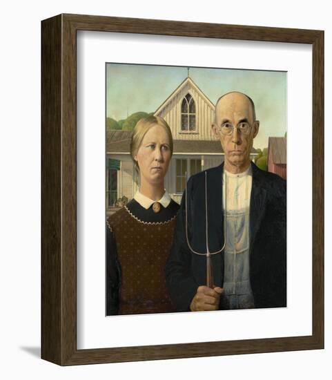 American Gothic, 1930-Grant Wood-Framed Art Print