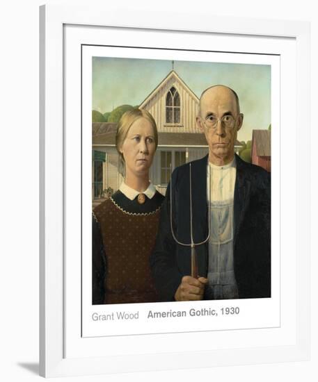 American Gothic, 1930-Grant Wood-Framed Art Print