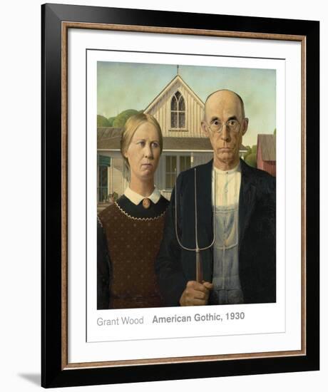 American Gothic, 1930-Grant Wood-Framed Art Print