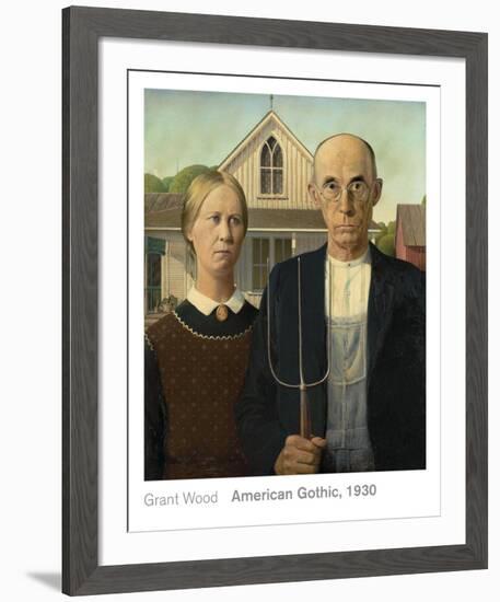 American Gothic, 1930-Grant Wood-Framed Art Print