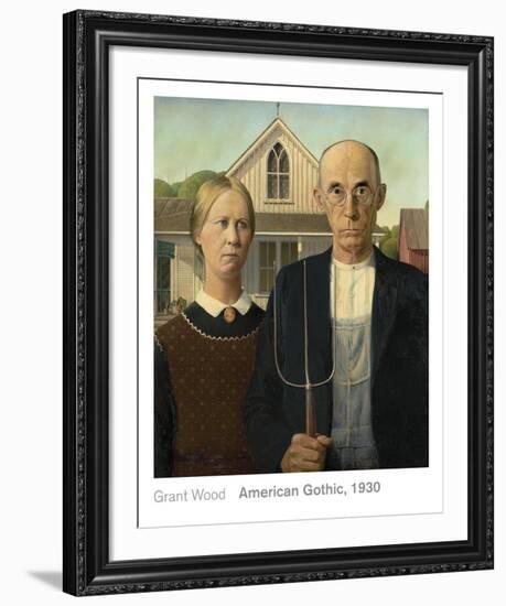 American Gothic, 1930-Grant Wood-Framed Art Print