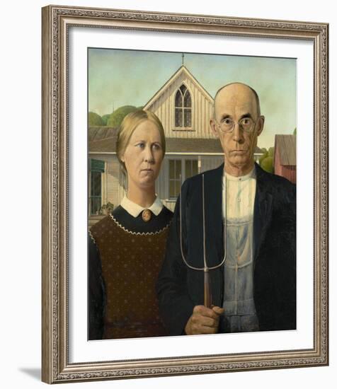 American Gothic, 1930-Grant Wood-Framed Art Print