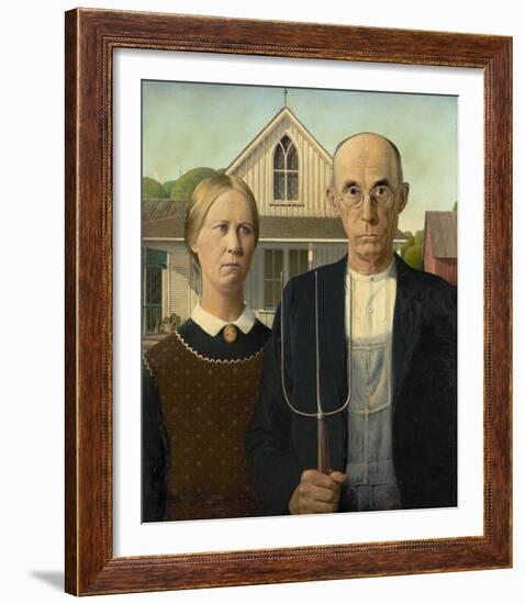 American Gothic, 1930-Grant Wood-Framed Art Print