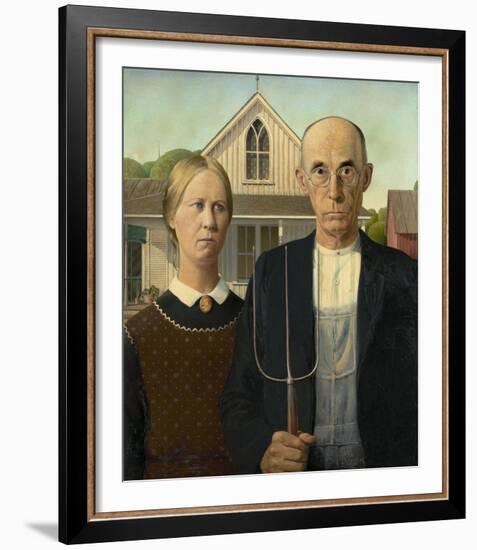 American Gothic, 1930-Grant Wood-Framed Art Print