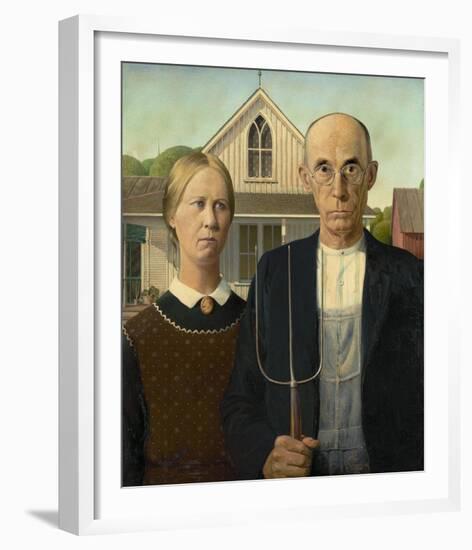 American Gothic, 1930-Grant Wood-Framed Art Print