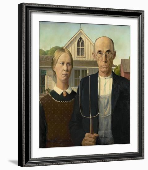 American Gothic, 1930-Grant Wood-Framed Art Print