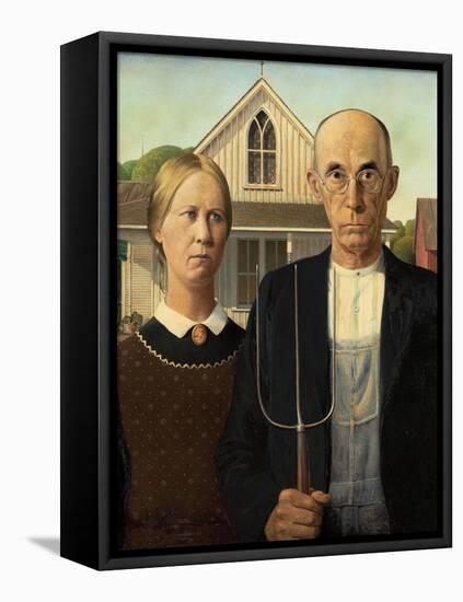 American Gothic, 1930-Grant Wood-Framed Premier Image Canvas