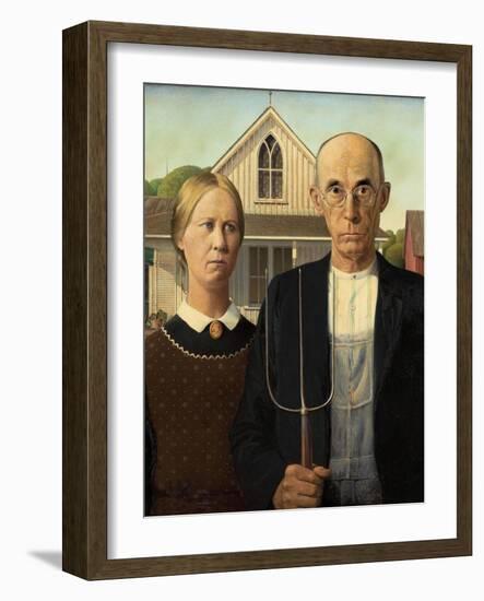 American Gothic, 1930-Grant Wood-Framed Giclee Print