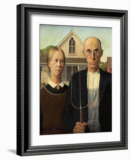 American Gothic, 1930-Grant Wood-Framed Giclee Print