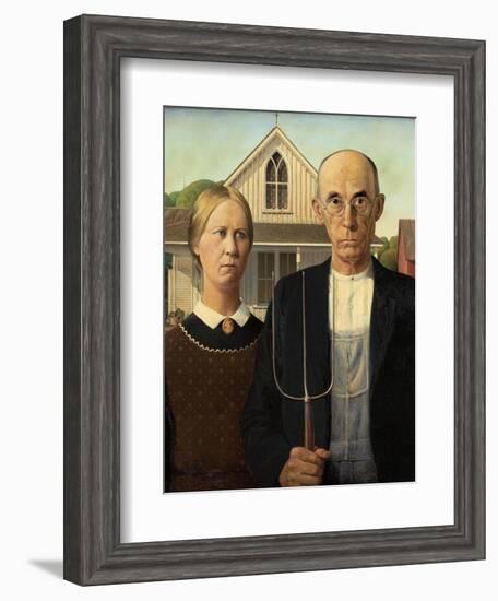 American Gothic, 1930-Grant Wood-Framed Giclee Print