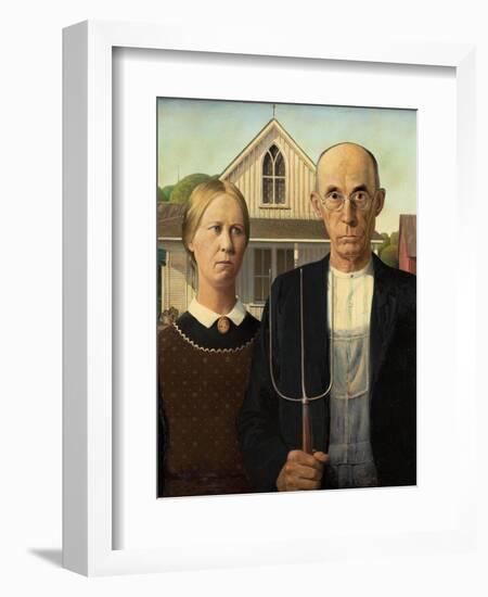 American Gothic, 1930-Grant Wood-Framed Giclee Print