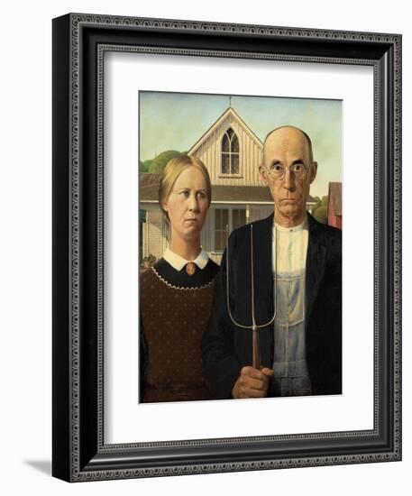 American Gothic, 1930-Grant Wood-Framed Giclee Print