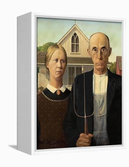 American Gothic, 1930-Grant Wood-Framed Premier Image Canvas