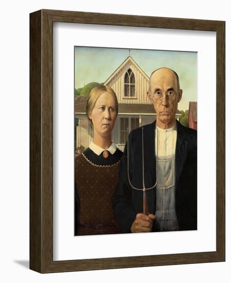 American Gothic, 1930-Grant Wood-Framed Giclee Print