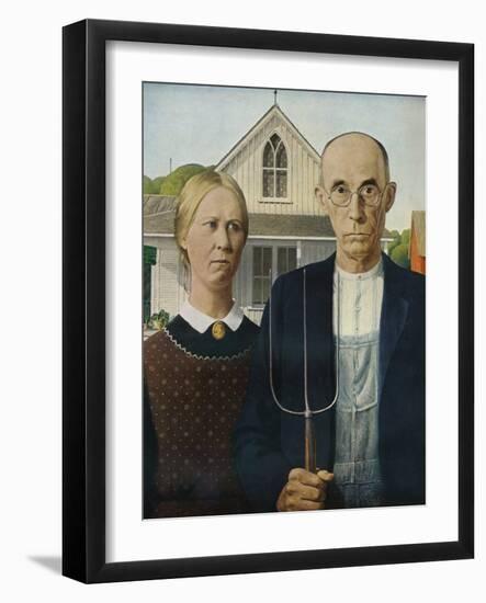 'American Gothic', 1930-Grant DeVolson Wood-Framed Giclee Print