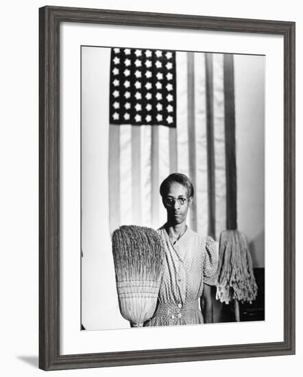 American Gothic, 1942-Gordon Parks-Framed Giclee Print