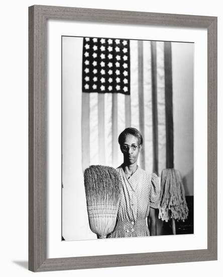 American Gothic, 1942-Gordon Parks-Framed Giclee Print