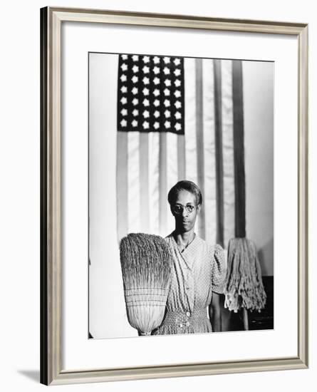 American Gothic, 1942-Gordon Parks-Framed Giclee Print