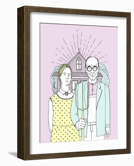 American Gothic Pop-Robert Farkas-Framed Giclee Print