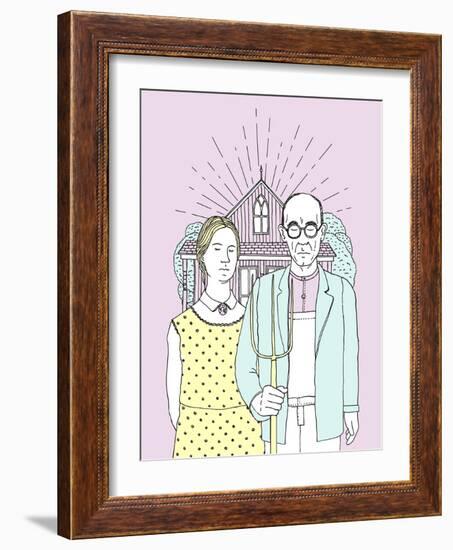 American Gothic Pop-Robert Farkas-Framed Giclee Print