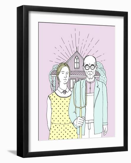 American Gothic Pop-Robert Farkas-Framed Giclee Print