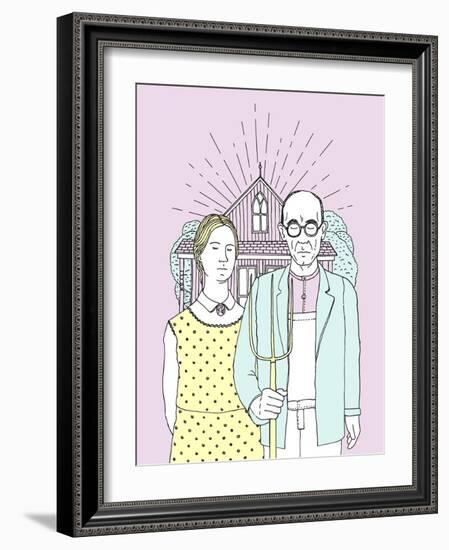 American Gothic Pop-Robert Farkas-Framed Giclee Print