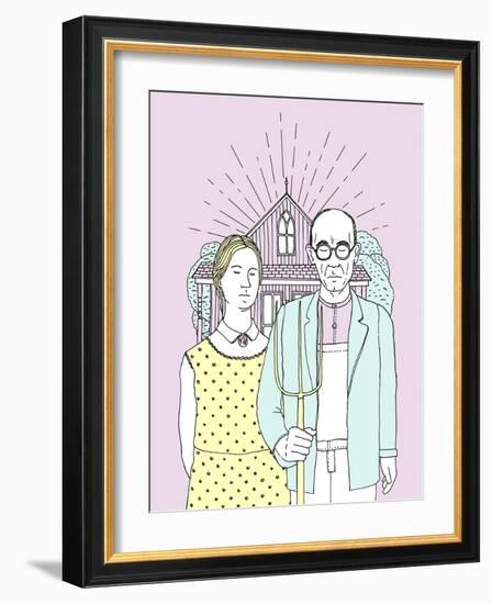 American Gothic Pop-Robert Farkas-Framed Giclee Print